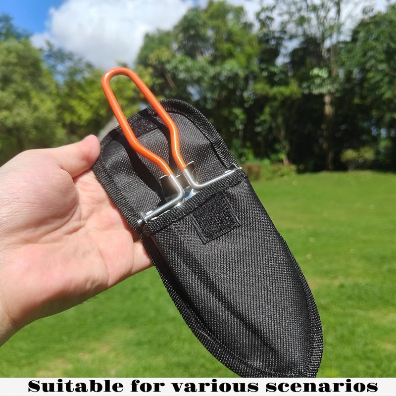 Narui Seven Stainless Steel Folding Shovel, Mini Lightweight Camping Shovel with Oxford Storage Bag, 2 Styles - Ideal for Gardening, Hiking, Beach, Outdoor Digging (Orange PVC Anti Slip Handle) - Image 3